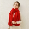 Warme rode gebreide sjaal van dik imitatie kasjmier garen voor winterse warmte en comfort - Vlamrood