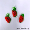 Three glass watermelon slice charms with bright red and green colors for DIY jewelry making - Watermelon