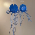Bohemian blue jellyfish beaded tassel earrings with gold-tone hooks and vibrant fringe - 14# Silver Earring Post Shell Bow Tassel Earrings