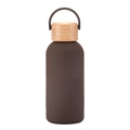 350ml double-wall insulated water bottle in matte dark coffee with a natural bamboo lid - Dark Coffee