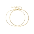 Minimalist golden satellite chain bracelet set with lobster clasp and adjustable links - 14K Gold