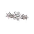 Barrette à cheveux flocon de neige argentée avec strass scintillants et cristaux - Argenté
