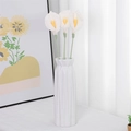 Three handmade crochet white calla lilies in a stylish vase for home decoration - Calla Lily White