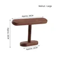 Large walnut wood T-bar watch stand for jewelry bracelets, 26cm width display rack - Walnut Wood Medium High