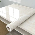 Zelfklevend marmer behang in crème met glanzende PVC afwerking voor de keuken decoratie - 60cm Breed * 1m / Amber Geel