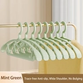 Set of 8 mint green non-slip plastic hangers with wide shoulder anti-bump design - Mint Green (1PC)