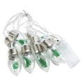 Christmas LED string lights with miniature snow-covered trees inside clear bulbs - Christmas Tree Style 1.5M 10LEDs Battery Powered