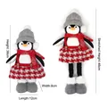 Pink sequin penguin plush with extendable legs and holiday scarf Christmas decor - Penguin Retractable Doll Grey Round Hat
