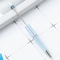 DIY beadable ballpoint pen featuring a gradient blue iridescent finish with metallic accents - Macaron Pale Blue Gradient
