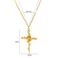 Detailed dimensions of the 38mm gold-plated rose cross pendant with its 45cm chain - Rose Thorn Cross