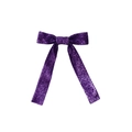Pasador de pelo con doble lazo de terciopelo morado brillante accesorio para mujer elegante - Púrpura