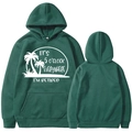 Dark green It's 5 O'clock Everywhere I'm Retired hoodie with white palm tree graphics - Dark Green