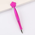 Rose red metal ballpoint pen with a unique flower-shaped top on a clean background - Flower / Rose Red