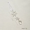 Christmas clear acrylic snowflake pendant with droplet crystal and 12.5cm length hanging strap - Snowflake Teardrop