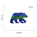 Detail showing bear shape mountain embroidery patch dimensions of 8.5cm and 5.2cm - Outdoor Camping Patch 11# (Mountain Bear)