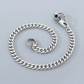 Punk style silver Cuban link wallet chain with skull clasp and key ring for jeans - Skull Head Buckle 2 / 40CM
