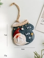 Vintage-Weihnachtsstrumpf-Anhänger aus dunkelgrauem Harz mit Nikolaus-Relief und Seil - Handschuh Weihnachtsmann