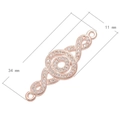 Rose gold swirl connector with clear crystals for jewelry making, size 34x11 mm - Rose Gold Infinity Round Combination (L0136-C)