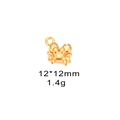 Golden crab ocean charm in stainless steel measuring 12x12mm for DIY jewelry making - Crab