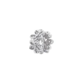 Detailed view of flower-shaped silver plated metal spacer bead for DIY jewelry making - VZ438 Silver White Zirconia