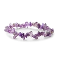 Bracciale elastico in schegge di ametista naturale con pietre di cristallo viola - Ametista