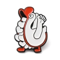 Broche en émail mignonne d'oie avec tête en forme de cœur rouge pour décoration - Cygne à Tête de Cœur