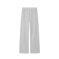 Detailed texture of light grey knit cotton joggers with elastic waist and straight-leg cut - XS / Pants / Light Gray