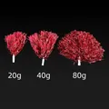 Metallic red cheerleading pom poms with handles in 20g, 40g, and 80g weight options - Straight Stem 80g Large Red (high Density Suitable For Adults)