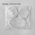 Set di 3 stampi in silicone per sottobicchieri fai da te forme tonde esagonali e ovali - Set Tondo + Esagono + Ovale