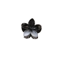 Haarklammer in Blumenform mit schwarz-grauem Verlauf und glänzender Harzoberfläche - 4cm Farbverlauf Frangipani - Schwarz