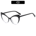 Elegant cat-eye blue light blocking glasses with black to transparent gradient frames - Black to Transparent