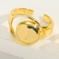 Minimalistischer Goldring mit polierter Rundscheibe und einem größeren offenen Ringband - Gold (JZ0479 Ausgehöhlt)