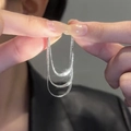 Minimalistische zilveren meerlaagse kwastoorbellen met glanzende drievoudige ketting - Lange Kwast / Lang Zilver
