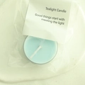 Light blue smokeless tealight candle in clear bag with white card topper packaging - Light Blue (Azure)