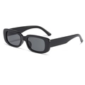 Classic rectangle children's sunglasses with shiny black frames and grey lenses - Black Frame Black Grey Lens