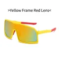 Sport cycling sunglasses with yellow frame and red lenses for outdoor mountain biking - Yellow Frame Red Mirror