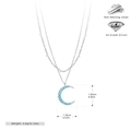 Dettaglio pendente luna in argento 925, misura 1,68 cm, con zirconi 5A incastonati - Argento 925 / Argento