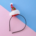 Cerchietto natalizio con mini cappello di Babbo Natale in paillettes rosse e dettagli in pelliccia - Cerchietto con Cappello di Babbo Natale