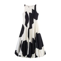Abito a trapezio senza maniche a pois bianco e nero con finitura lucida - XS / Nero & Bianco