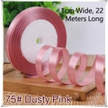 Dusty pink satin ribbon roll 1cm wide for gift wrapping and DIY crafts decoration - 75# Dusty Rose