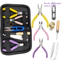 8-piece jewelry tool kit with pliers and black zipper case for DIY necklace making - G02-8Pcs Tool Set (Including Tool Bag)