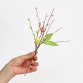 Easter candle ring with pink berry branch and green leaves for spring table decor - Approx 31cm Easter Egg Pick