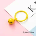 Creative bright yellow bell keychain pendant with round ring for bags and car keys - Gold Yellow