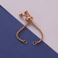 Close-up of rose gold adjustable slide clasp chain with polished finish for DIY jewelry - 5cm / Rose Gold