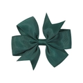 Dark green handmade grosgrain ribbon swallowtail bow hair clip for girls - Dark Green