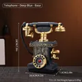 Modello di telefono retrò in resina blu scuro con accenti dorati per decorazione casa - Blu Scuro con Oro (7111-31)