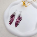 Elegant purple gradient butterfly wing drop earrings with sparkling rhinestones and silver hooks - Noble Purple Rhinestone-Silver