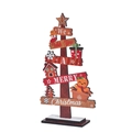Decorazione da tavolo a forma di albero di Natale in legno con omino di pan di zenzero - Stile D (Albero di Natale Marrone)