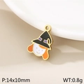 Pendentif sorcière d'Halloween doré avec chapeau violet pour création de bijoux - Tête de Sorcière (KLJ10363-ZLA)