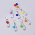 Mini metal golf club and colorful ball keychains in various vibrant finish options - Mixed Colors